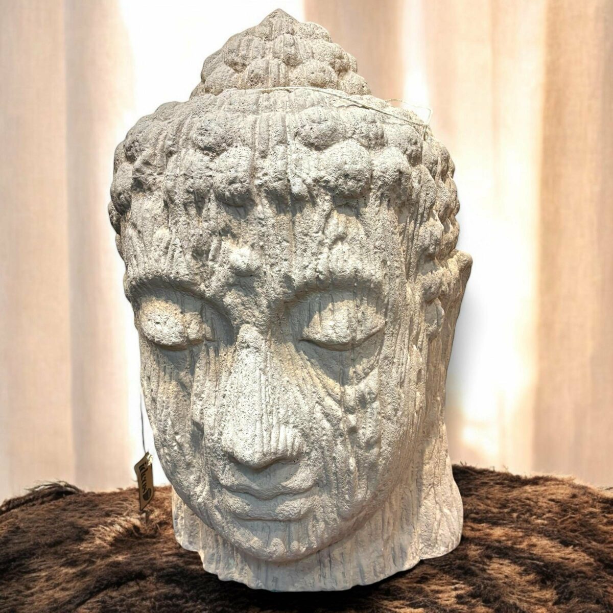 Escultura Cabeça de Buda em Cimento | Artesanal Importada de Bali - Image 2