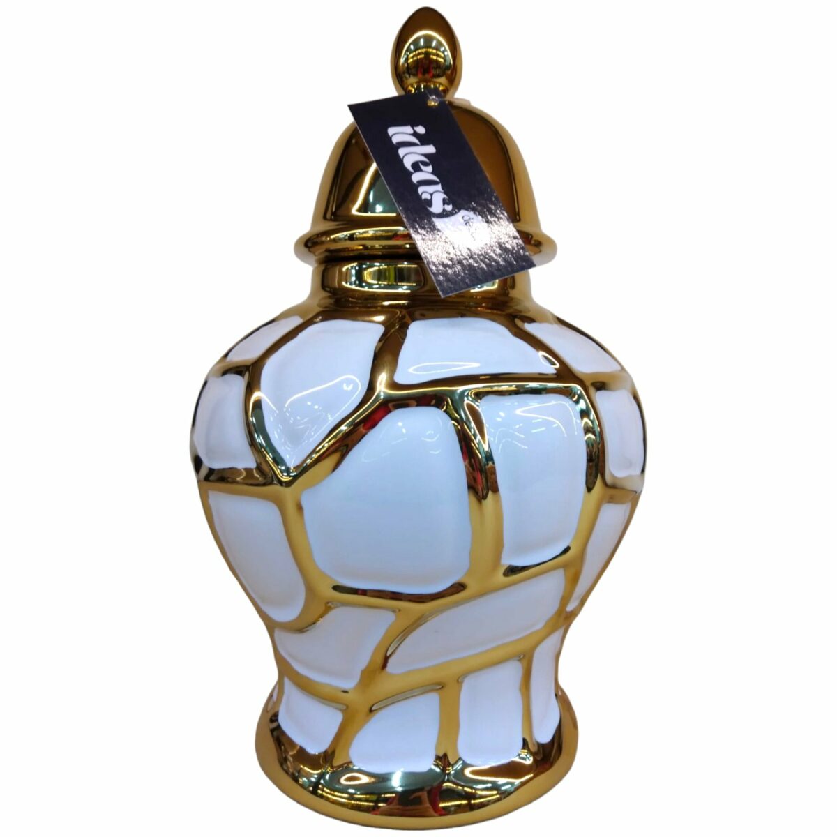Potiche Dourado em Porcelana Tamanho G