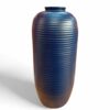 Vaso  Azul em Cerâmica Frizada Tamanho G