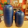 Vaso  Azul em Cerâmica Frizada Tamanho G - Imagem 2