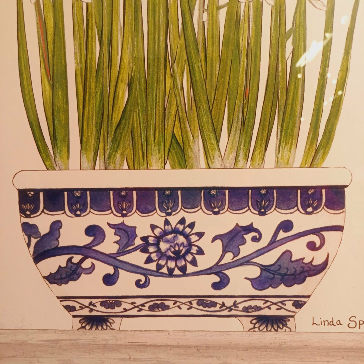 Quadro Azul Plantas com Detalhes em Veludo 63x73 cm - Image 4