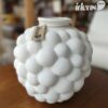 Vaso Bubble cerâmica branca com respingos