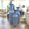 Vaso de Chão em Porcelana Chinesa Azul - 123 cm De Altura