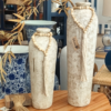 Vaso Alto Off White Provençal com Colar  - Arenato e Cerâmica - 063 cm de Altura - Tamanho G