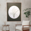 Quadro Decorativo Canvas Folhagem Verde | Moldura em Madeira de Eucalipto Tratada 83x63 cm