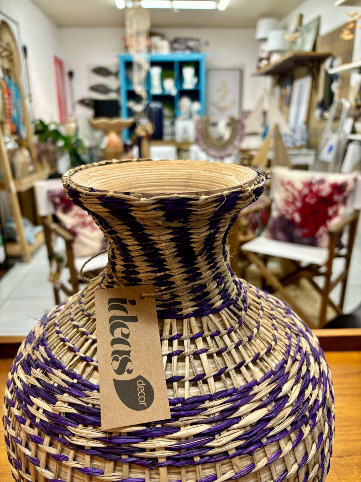 Vaso Decorativo em Fibra Natural Importado de Bali - Image 3