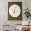Quadro Canvas Verde em Moldura de Madeira Eucalipto - 83x63 cm