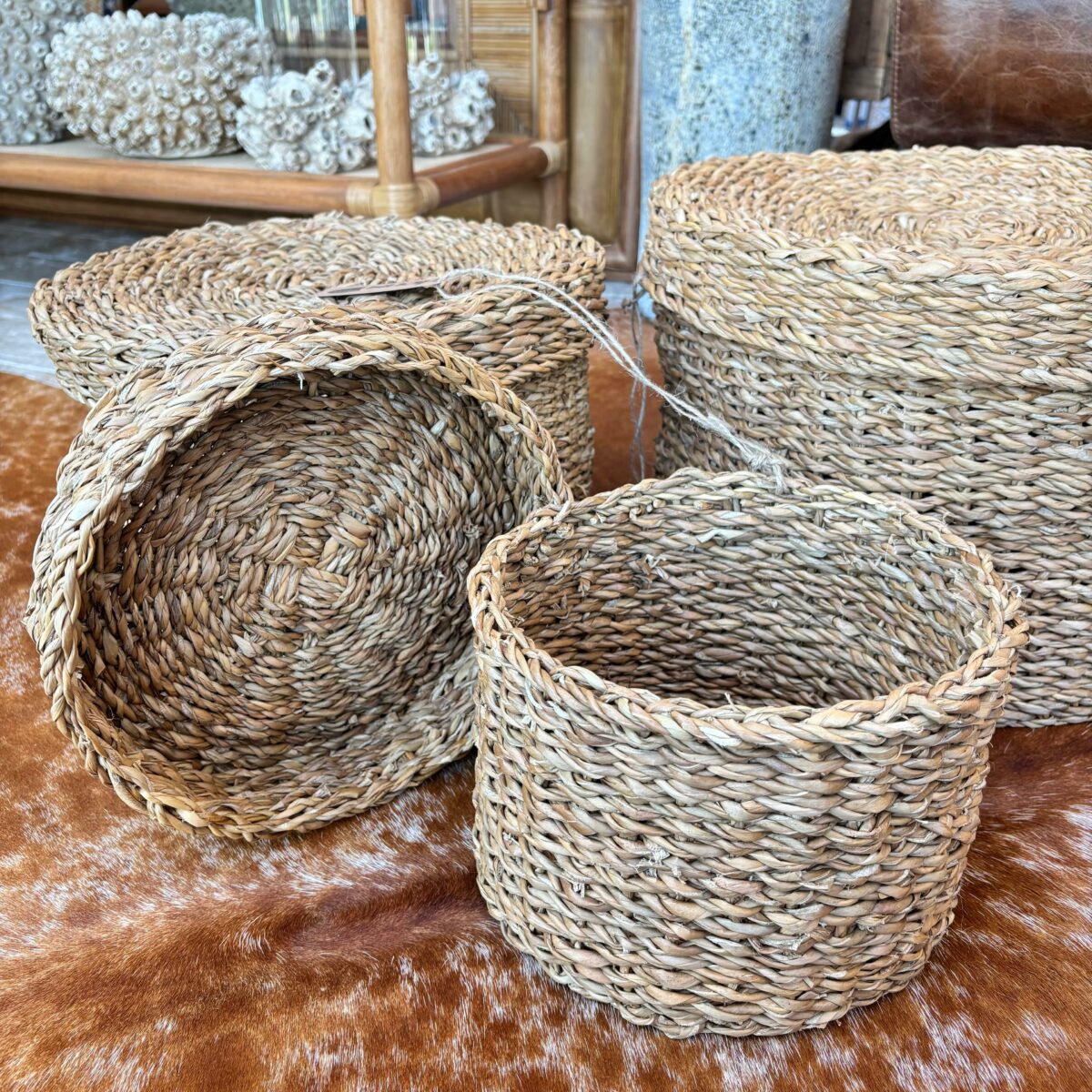 Cesta Balinesa com Tampa em Fibra Natural – Tamanho G - Image 5