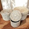 Cesta Balinesa com Tampa em Fibra Natural – Tamanho G