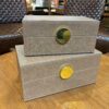 Conjunto com 2 Caixas Decorativas em Couro Sintético com Detalhe Dourado - Imagem 6