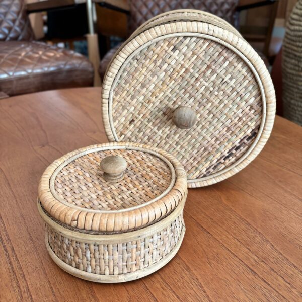 Conjunto de Caixas Decorativas em Rattan