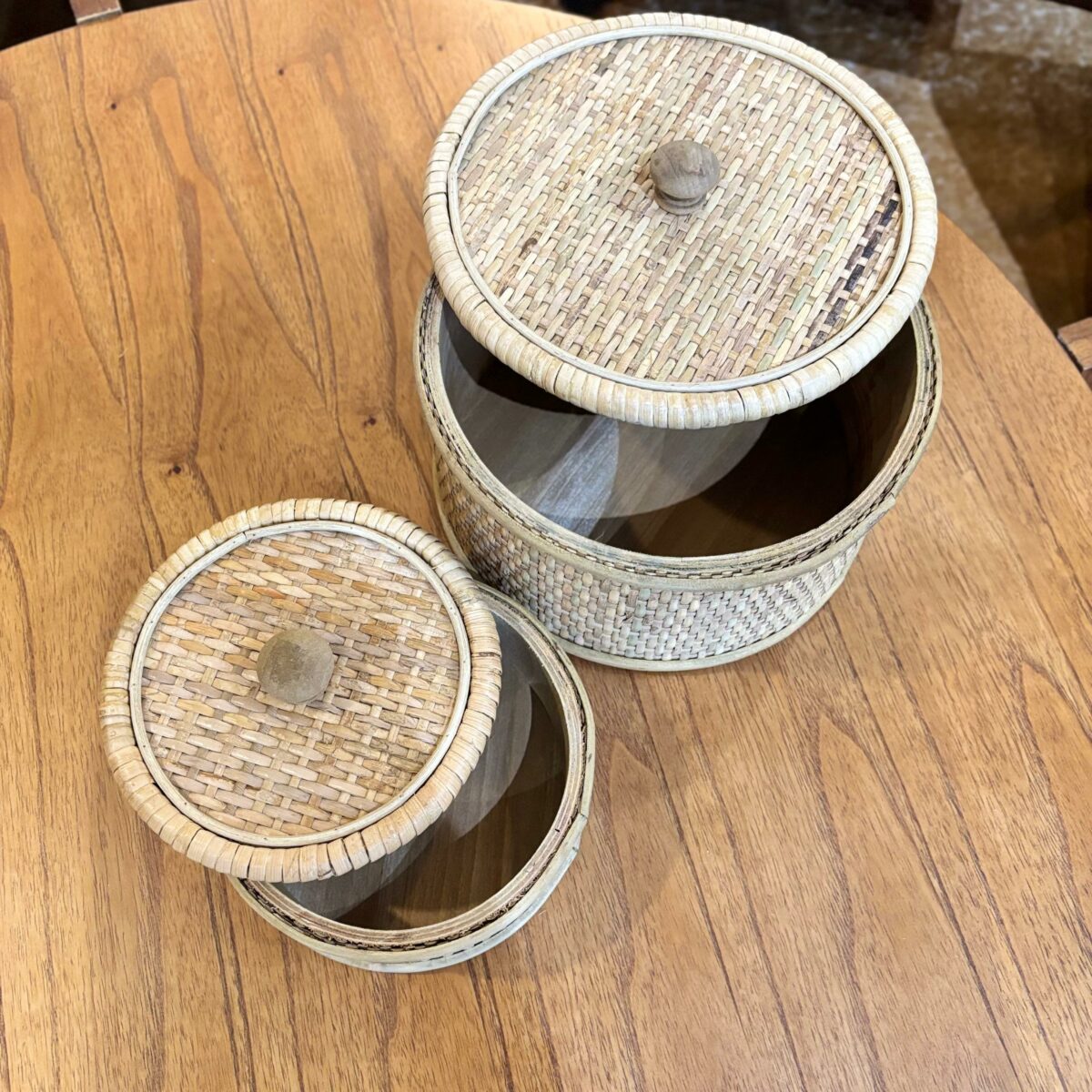 Conjunto de Caixas Decorativas em Rattan - Imagem 2