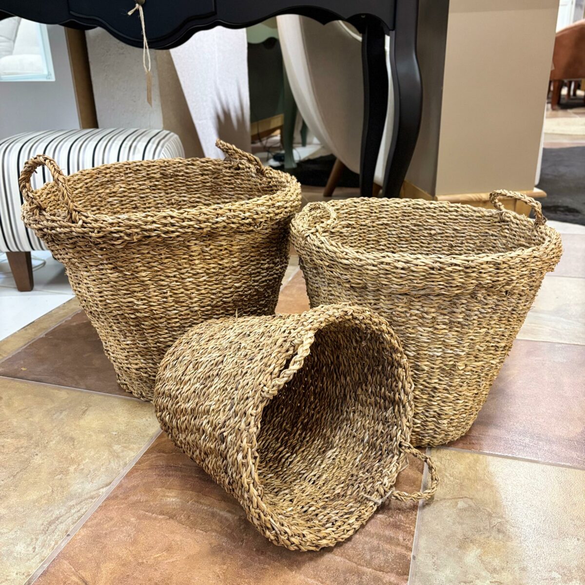 Cesta Redonda em Fibra Natural Tamanho G - Imagem 7