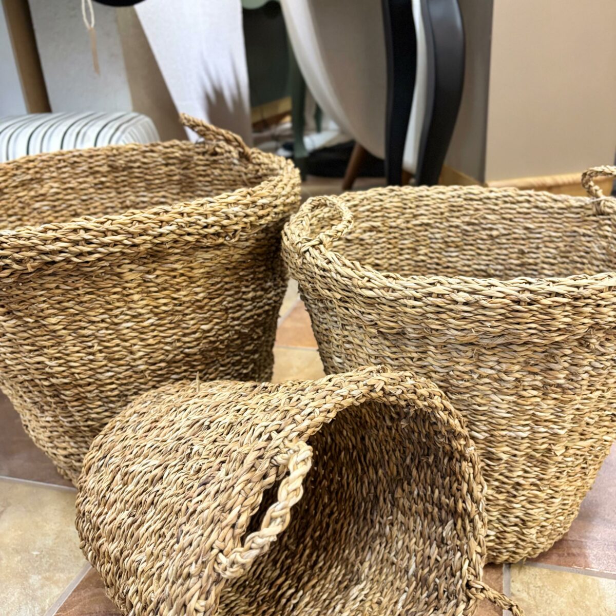 Cesta Redonda em Fibra Natural Tamanho G - Imagem 6