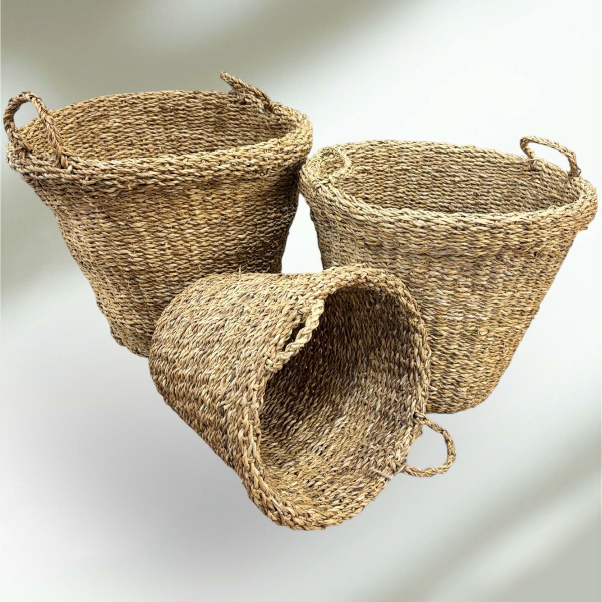 Cesta Redonda em Fibra Natural Tamanho G