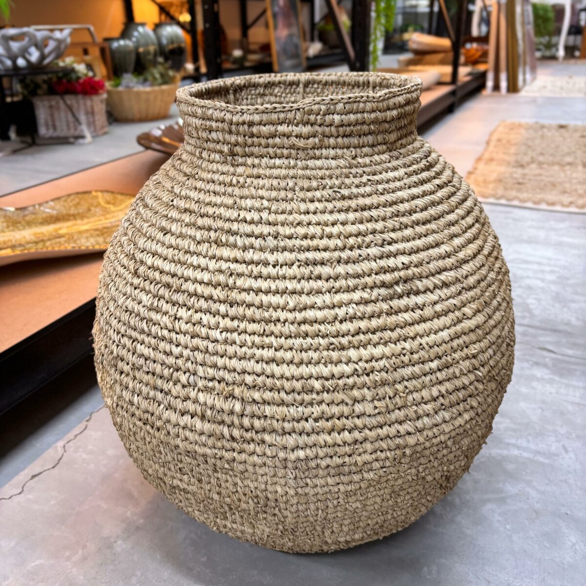 Cesta Redonda em Fibra Natural Artesanal - Imagem 5