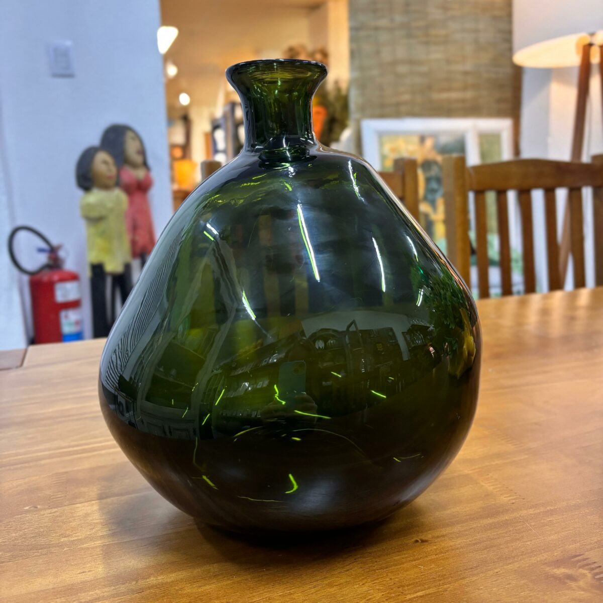 Vaso de Vidro Verde Orgânico - Imagem 2