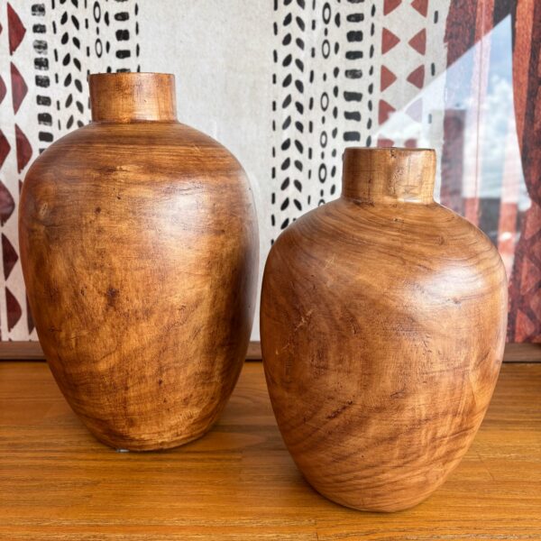 Vaso Decorativo em Madeira Natural – Tamanho P