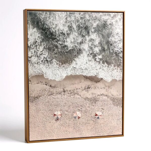 Quadro Canva Praia - Moldura em Madeira de Eucalipto