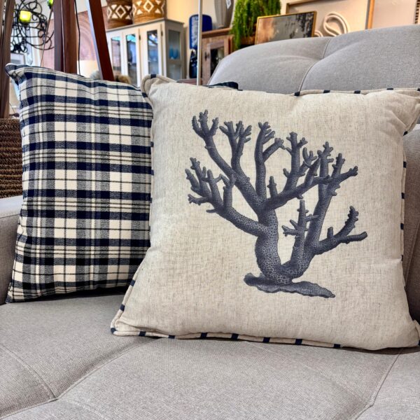 Almofada Coral Azul 52x52 cm