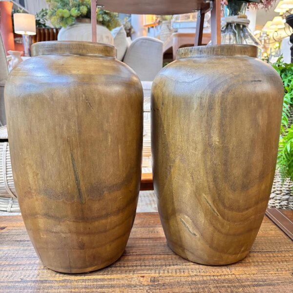 Vaso em Madeira Teca - Importado de Bali