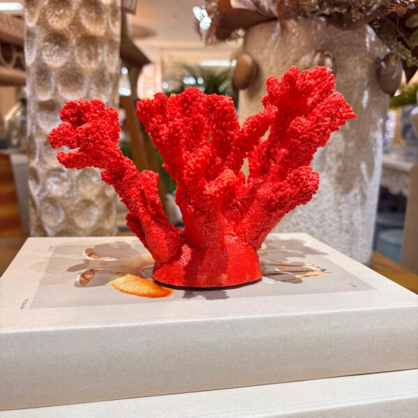 Escultura Coral Vermelho em Resina