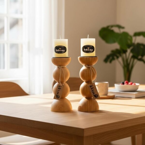 Castiçal em Madeira Teca - Importado de Bali