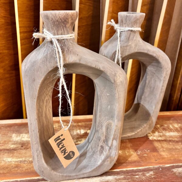 Vaso em Madeira Rústica - Importado de Bali