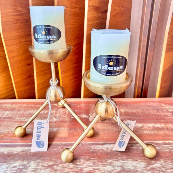 Castiçal Dourado Tamanho M