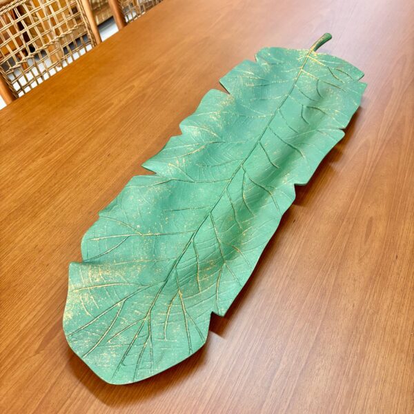 Centro de Mesa Folha Verde em Fibra de Vidro - 100 cm