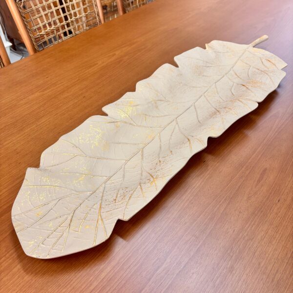 Centro de Mesa Folha Dourado Claro - 100 cm