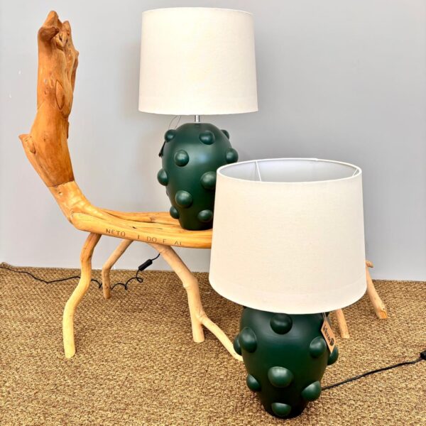 Abajur Bolas em Cerâmica Verde Mata