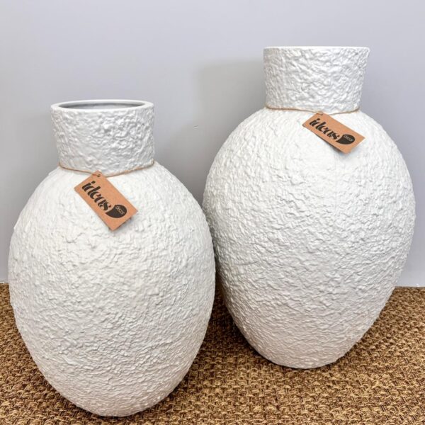 Vaso em Cerâmica Branco - Tamanho P