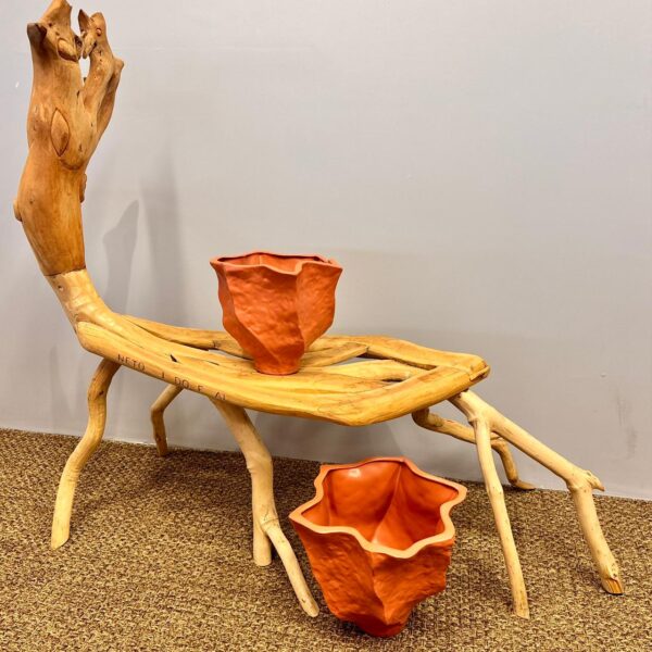 Vaso Orgânico em Cerâmica Texturizada Terracota - Tamanho P