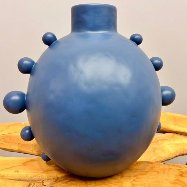 Vaso Bolas Azul em Cerâmica
