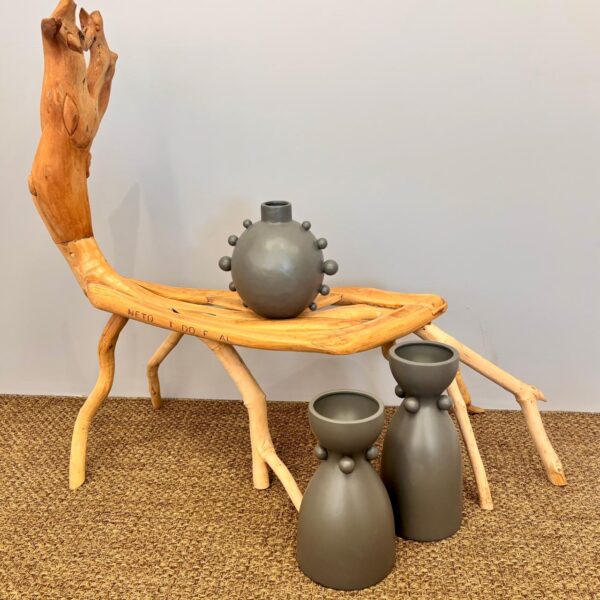 Vaso em Cerâmica Cinza - Tamanho G