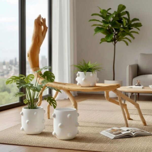 Vaso em Cerâmica Branco - Tamanho P