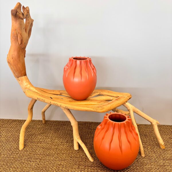 Vaso em Cerâmica Selva Telha - Tamanho P