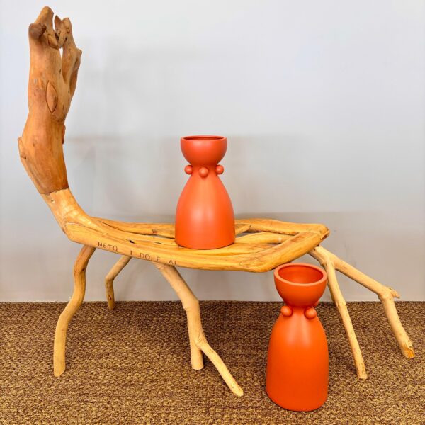 Vaso em Cerâmica Cone Telha - Tamanho P