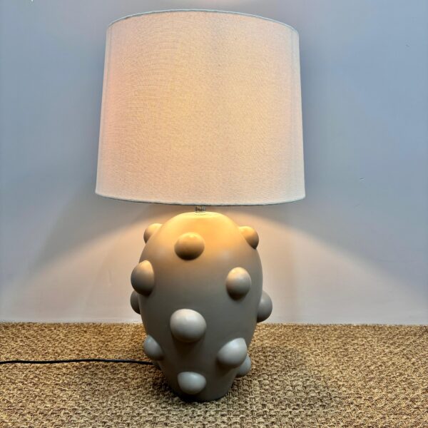 Abajur em Cerâmica Bolas Cinza Claro