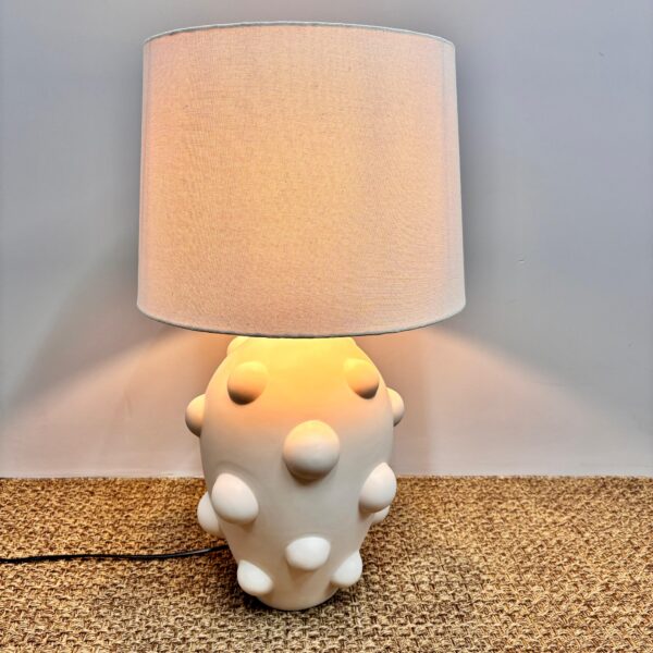 Abajur em Cerâmica Bolas Branco Fosco