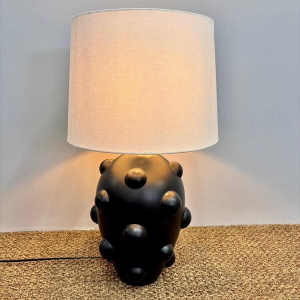 Abajur em Cerâmica Bolas Preto